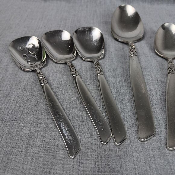 Community South Seas 8 Spoon Lot Mid Century Modern Replacements Pieces Bon Bon - Picture 3 of 9